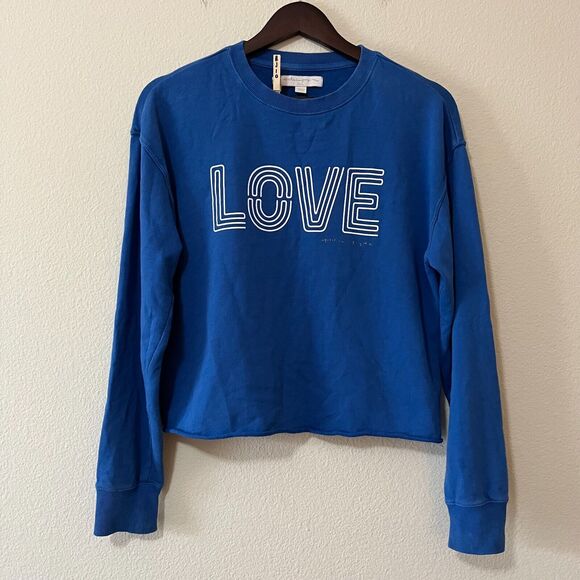 Spiritual Gangster Womens Royal Blue Long Sleeve LOVE Cropped Sweatshirt Size S - Picture 1 of 7